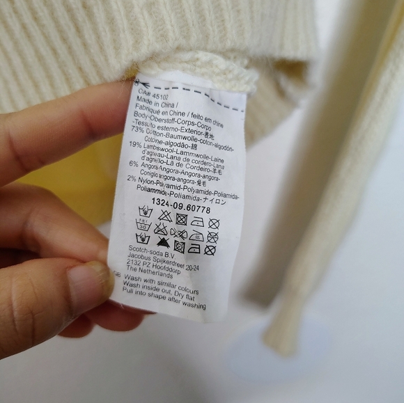 Maison Scotch Cream  Lamb wool/ Angora Blend Knit Jumper Sweater Sz 1 / Small - Picture 15 of 16